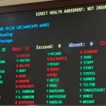 The voting board in the Alaska House of Representatives displays the total votes for and against Senate Bill 45 on Monday. (James Brooks/Alaska Beacon)