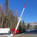 Members of a rocket-launching team leave Poker Flat Research Range north of Fairbanks after a day when they did not launch the rockets, due to the lack of the desired conditions on the sun. (Photo by Ned Rozell)