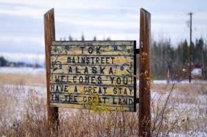 A welcome sign is shown Sept. 22, 2021, in Tok. President Joe Biden won Alaskas nominating contest on Saturday. (AP Photo/Rick Bowmer, File)