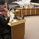 Charles VanKirk expresses his opposition to a proposed increase in the mill rate during a Juneau Assembly meeting on Monday night. (Mark Sabbatini / Juneau Empire)