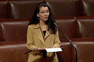 Rep. Mary Peltola, D-Alaska, speaks during a session of the U.S. House on Wednesday. (U.S. Congress Screenshot)