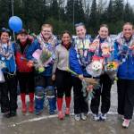 Thunder Mountain High School and Juneau-Douglas High School: Yadaa.at Kalé softball seniors during Falcons senior appreciation Tuesday at Dimond Park Fields. (Klas Stolpe, For the Juneau Empire)
