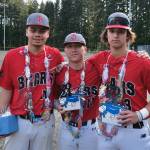 Juneau-Douglas High School: Yadaa.at Kalé seniors Maika Piakula, Lamar Blatnick and Landon Simonson were also honored by Thunder Mountain High School. (Klas Stolpe / For the Juneau Empire)