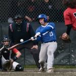 Thunder Mountain High Schools Anthony Andersen connects on a pitch. (Klas Stolpe / For the Juneau Empire)