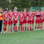 Juneau-Douglas High School: Yadaa.at Kalé head coach Gary Lehnhart addresses his senior players following the Crimson Bears 2-0 title clinching win over the Ketchikan Kings at Adair-Kennedy Field on Saturday. (Klas Stolpe / For the Juneau Empire)