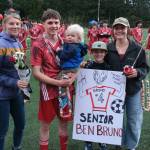 Juneau-Douglas High School: Yadaa.at Kalé senior Ben Bruno and family at Adair-Kennedy pitch on Saturday.(Klas Stolpe / For the Juneau Empire)