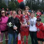 Juneau-Douglas High School: Yadaa.at Kalé senior Xavier Melancon and family and friends at Adair-Kennedy pitch on Saturday. (Klas Stolpe / For the Juneau Empire)
