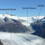 A 2018 view of Suicide Basin and the Mendenhall Glacier. (Photo from National Weather Service Juneau)