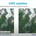 Left: Low-retreat rates scenario. Right: High-retreat rates scenario. (Screenshot from Building a Weather-Ready Nation presentation)