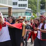 The Douglas Indian Association dances in the parade. (Jasz Garrett / Juneau Empire)