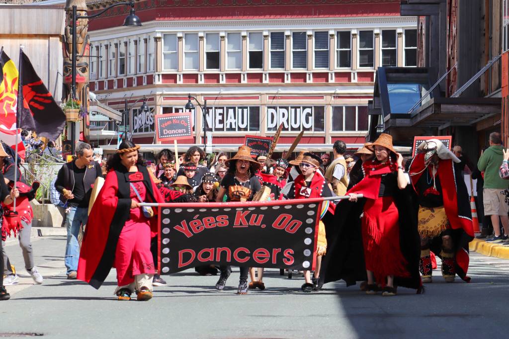 The Yèes Ku.oo dance group (Jasz Garrett / Juneau Empire)