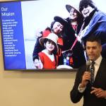 Goldbelt President and CEO McHugh Pierre speaks to the Greater Juneau Chamber of Commerce on Thursday. (Mark Sabbatini / Juneau Empire)