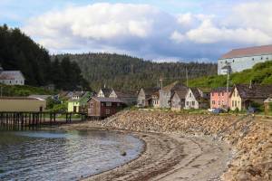 Jasz Garrett / Juneau Empire
A section of Angoon along the coast is seen on June 14. Angoon was destroyed by the U.S. Navy in 1882; here is where they first pulled up to shore.
