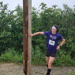 Connor Arnell reaches Father Browns Cross to win the Goldbelt Tram-Mount Roberts Trail Run with a time of 34 minutes and 28 seconds on Saturday. (Photo by Myron Davis)