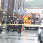 Police and other emergency officials treat Steven Kissack after he was shot on Front Street on Monday, July 15, 2024. (Mark Sabbatini / Juneau Empire file photo)