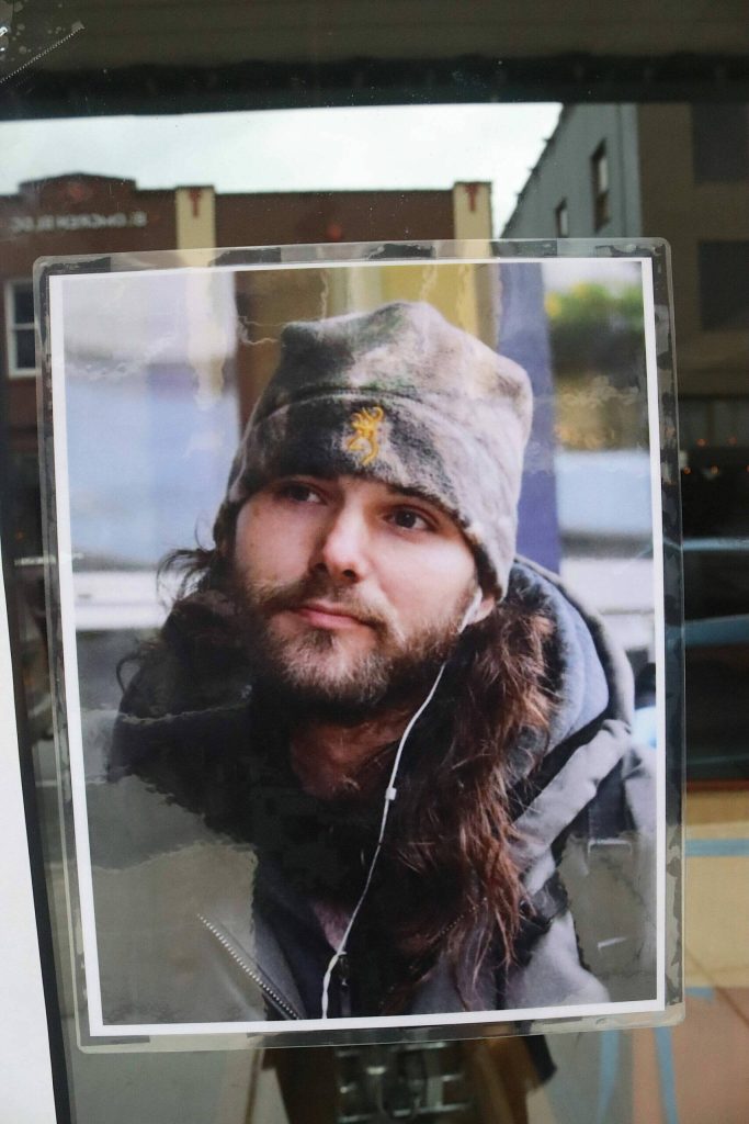 A photo of Steven Kissack at a memorial in downtown Juneau on Tuesday, July 16, near where he was fatally shot by police the previous day. (Mark Sabbatini / Juneau Empire file photo)