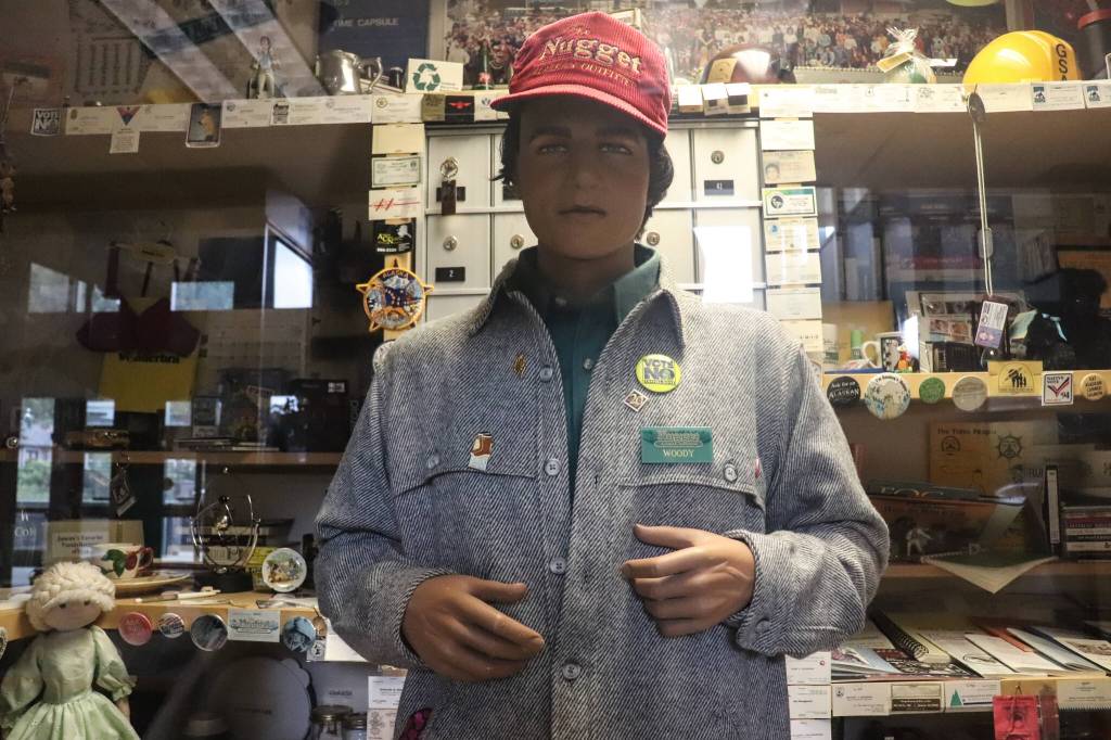 Woody the mannequin was donated by Nugget Alaskan Outfitter in 1994 to give the time capsule a human feel. (Jasz Garrett / Juneau Empire)