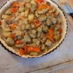 A ratatouille tart before sliced vegetables are added to the top. (Photo by Patty Schied)