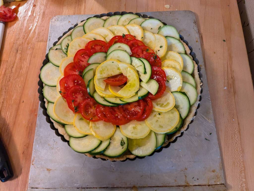 A ratatouille tart before baking. (Photo by Patty Schied)