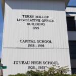 The historic former Terry Miller Legislative Office Building. Capitol Park is located across the street. (Jasz Garrett / Juneau Empire)