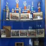 The Floyd Dryden Middle School trophy case is on display at Thunder Mountain Middle School. A Dzantiki Heeni Middle School trophy case will be on display soon. (Jasz Garrett / Juneau Empire)