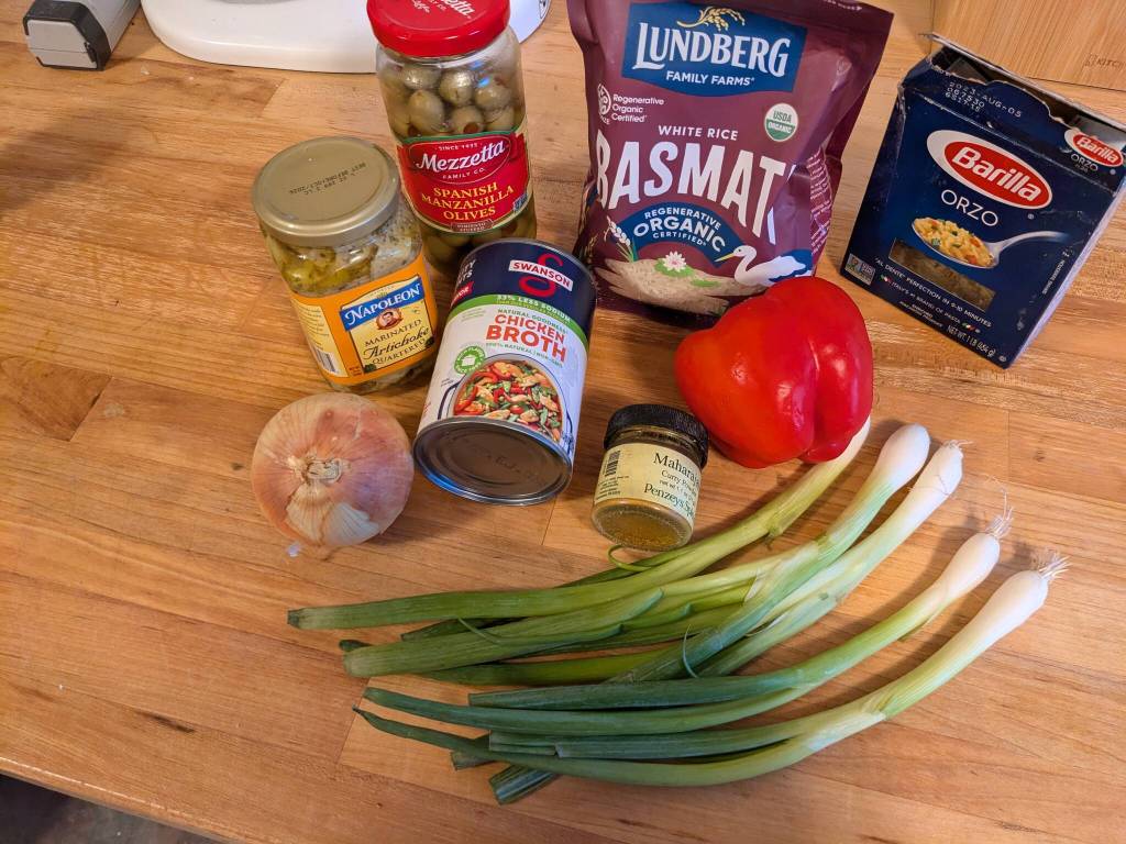 Ingredients for curried rice artichoke salad. (Photo by Patty Schied)