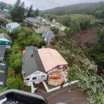 Homes in Ketchikan are damaged by a landslide on Sunday. (Ketchikan Gateway Borough photo)