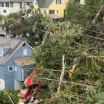 Homes in Ketchikan are damaged by a landslide on Sunday. (Ketchikan Gateway Borough photo)