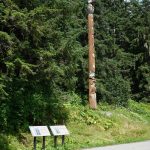 The YaxTe, or Big Dipper, totem pole designed by Forest Service architect Linn Forrest and carved by Tlingit Master Carver by Frank St. Clair stands near the Auke Recreation picnic site. (Laurie Craig / Juneau Empire)