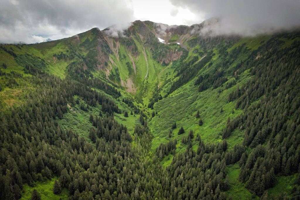The City of Hoonah is collaborating with the local tribal government through the Hoonah Native Forest Partnership to install complex weather stations that will measure snowpack, rainfall, soil moisture and temperature in the Gartina Watershed. The watershed is where the community gets 100% of its municipal water supply and 30% of its hydropower. (Photo by Lee House)
