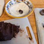 Preparing to bake chocolate sugar cookies. (Photo by Patty Schied)