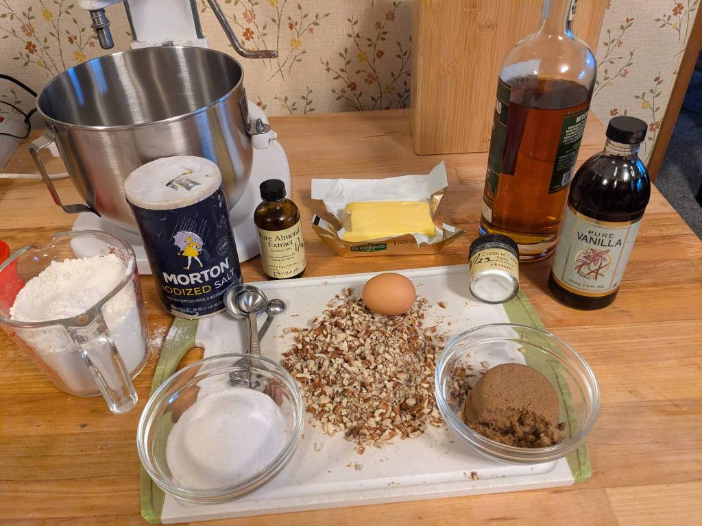 Preparing to make bourbon pecan cookies. (Photo by Patty Schied)