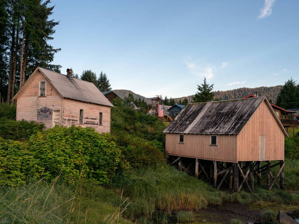 Structures in Petersburg settled by Norwegian fishermen in the 1800s to fish for salmon, crab and halibut, Aug. 16, 2024. Over the last few years, the $6 billion Alaskan wild seafood market has been ensnared in a mix of geopolitics, macroeconomics, changing ocean temperatures and post-Covid whiplash that piled on top of long-building vulnerabilities in the business model. (Ash Adams/The New York Times)