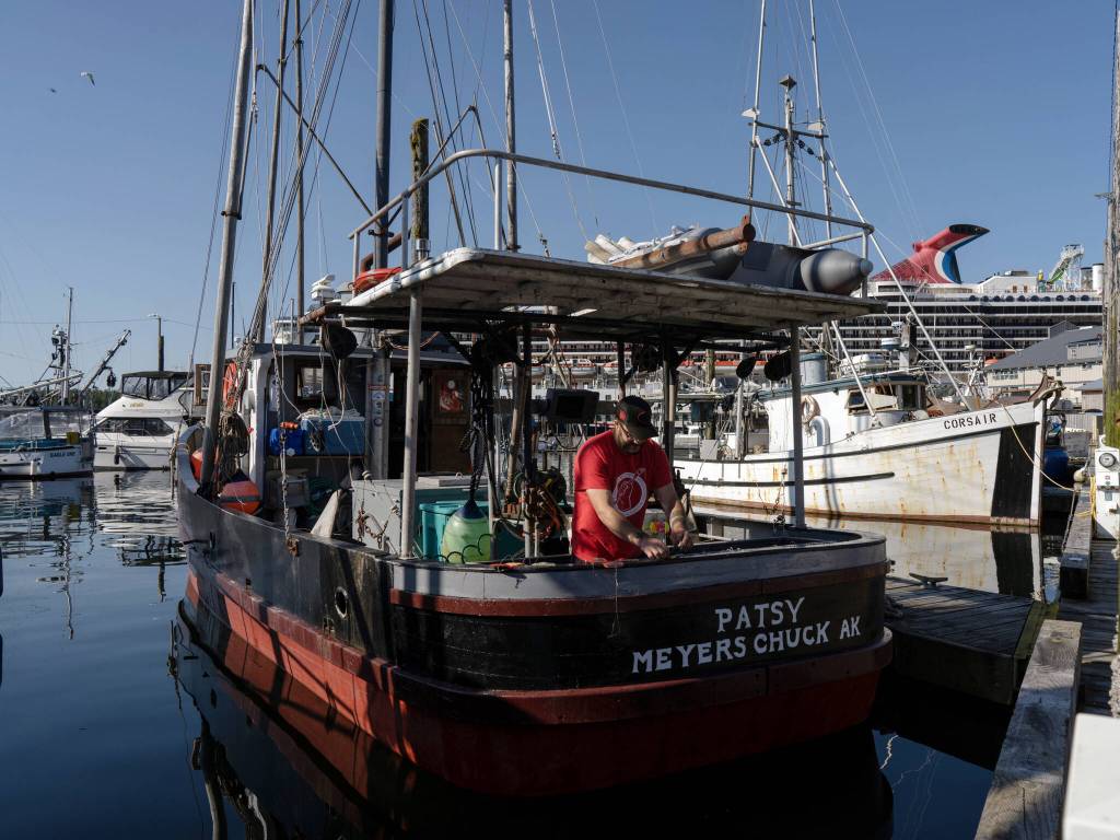 Ross Avila, a second-generation fisherman, prepares his lures and lines, in Ketchikan on Aug. 18, 2024. Over the last few years, the $6 billion Alaskan wild seafood market has been ensnared in a mix of geopolitics, macroeconomics, changing ocean temperatures and post-Covid whiplash that piled on top of long-building vulnerabilities in the business model. (Ash Adams/The New York Times)