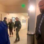 Michelle Rochette, a recovery nurse at Bartlett Regional Hospital, talks about the facilitys future with Joe Wanner, the hospitals chief financial officer and one of three finalists to be its next CEO, during a meet-and-greet Aug. 28. (Mark Sabbatini / Juneau Empire)