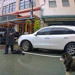 Steven Kissack is seen holding a knife seconds before he is fatally shot July 15 by officers in this screenshot from bodycam footage from Juneau Police Department officer Lee Phelps that was made public Tuesday. (Screenshot from JPD bodycam footage)