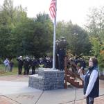 Kelsi Sell performs the national anthem during a Sept. 11 commemoration ceremony Wednesday morning. (Mark Sabbatini / Juneau Empire)