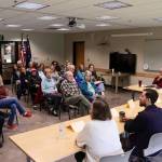 Juneau Assembly and mayoral candidates discuss issues involving the community of Douglas during a forum Sept. 8 at the Douglas Public Library. (Mark Sabbatini / Juneau Empire)