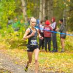 Ida Meyer, a senior at Juneau-Douglas High School: Yadaa.at Kalé, won the 5K race at the State Preview 2024 meet at Bartlett High School in Anchorage on Saturday. (Photo by Kent Mearig)