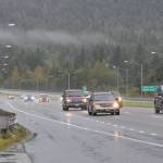 Rush-hour traffic heads toward downtown on Egan Drive on Friday morning. (Laurie Craig / Juneau Empire)