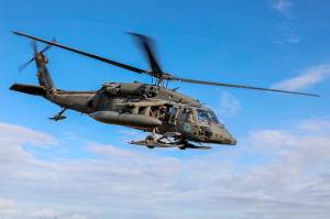 Alaska Army National Guard aviators depart Bethel in a UH-60L Black Hawk helicopter on Sept. 23, 2022. Such a helicopter will be stationed in Juneau, officials announced Friday. (Balinda ONeal / Alaska National Guard)