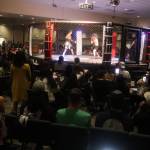 A crowd of about 400 people watches fighters during AK Beatdown 36 on Saturday night at Elizabeth Peratrovich Hall. (Mark Sabbatini / Juneau Empire)