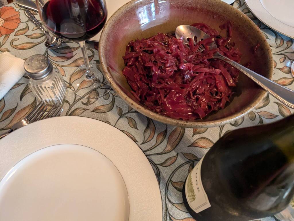 Red cabbage cooked with apples, currants and onions. (Photo by Patty Schied)