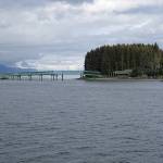A dock and shore facilities are seen at Icy Strait Point, a privately owned cruise ship port in Hoonah owed by Huna Totem Corp. A similar project is being proposed on the west side of Douglas Island by Goldbelt Inc. and Royal Caribbean Group. (Laurie Craig / Juneau Empire)