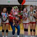 Juneau-Douglas High School: Yadaa.at Kalé volleyball seniors Neveah Alexander, Nina Jeter, Maxi Lehulie, Tatum Billings, Evelyn Richards and Val Mausia were honored before Friday nights game against Wasilla at the George Houston Gymnasium. (Klas Stolpe/Juneau Empire)