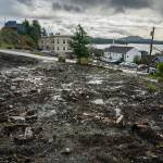 The empty lot with the remains of James and Bill Montivérs home in Ketchikan on Oct. 9, 2024. Deadly landslides are increasing around the world, but in parts of Alaska, maps of the hazards remain controversial. (Christopher Miller/The New York Times)