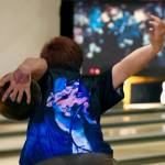 Tyler Anderson delivers a ball during the Juneau Special Olympics bowling games Sunday at Pinz Bowling Alley. (Klas Stolpe/Juneau Empire)