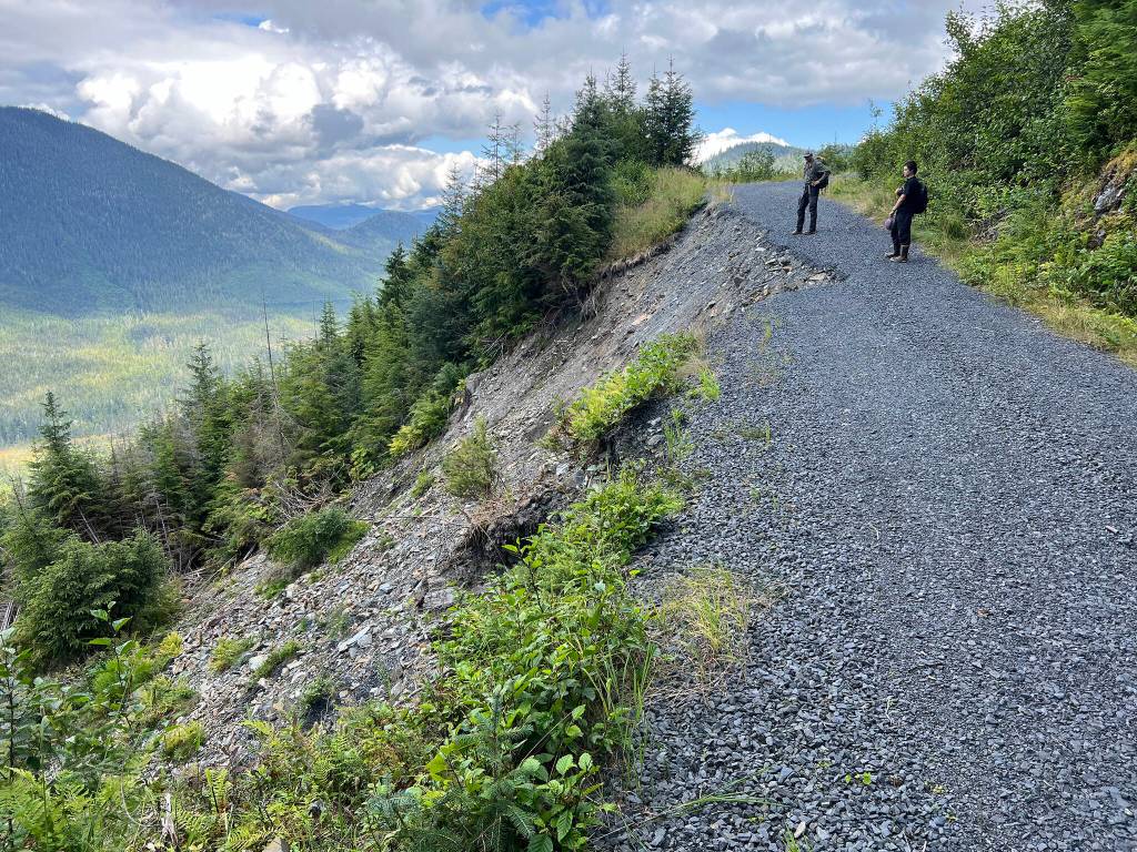 A road washing away due to weather. (Photo by Annette Patton)