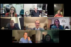 Karen Brewer-Tarver, a partner with the Juneau-based accounting firm Elgee Rehfeld, presents results from a third-party audit of the Juneau School District for past fiscal year to the Juneau Board of Educations Finance Committee on Thursday night. (Screenshot from Juneau School District livestream)