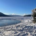 A person walks along the tideline adjacent to the Airport Dike Trail on Thursday. (Laurie Craig / Juneau Empire)